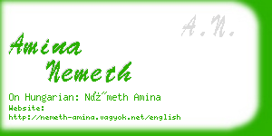 amina nemeth business card